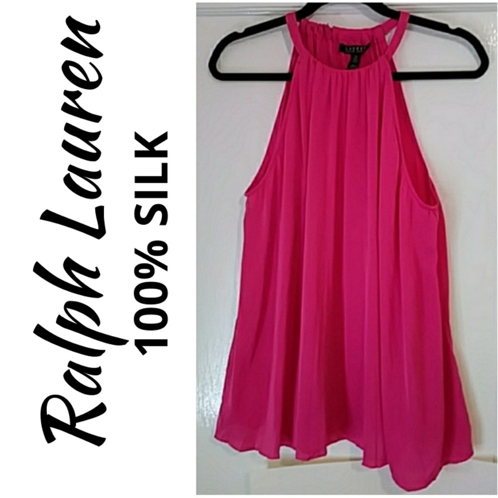 Ralph Lauren 100% Silk Pink Flowy Top